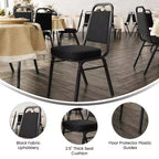 Silla de banquete apilable con respaldo trapezoidal y asiento de 6.35 cm de grosor