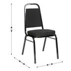 Silla de banquete apilable con respaldo trapezoidal y asiento de 6.35 cm de grosor