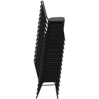 Silla de banquete apilable con respaldo trapezoidal y asiento de 6.35 cm de grosor