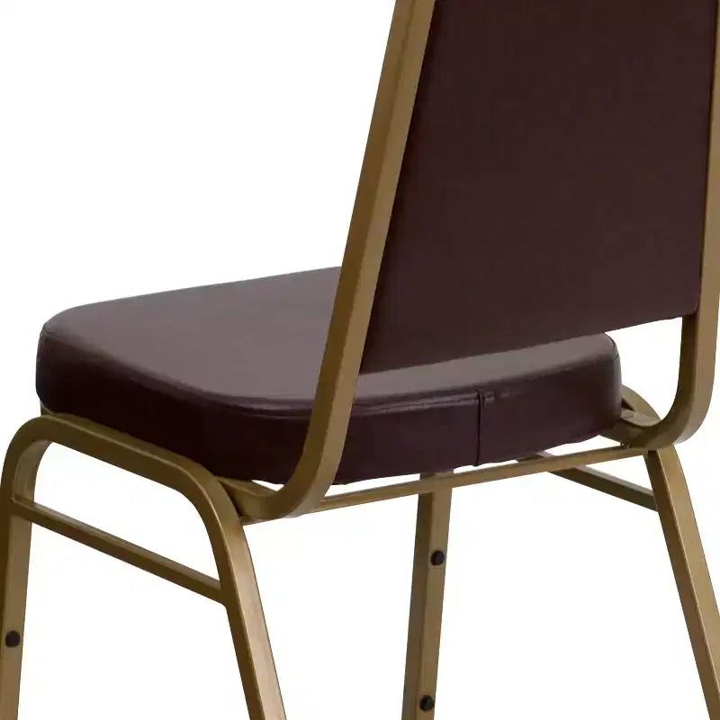 Silla de banquete apilable con respaldo trapezoidal y asiento de 6.35 cm de grosor