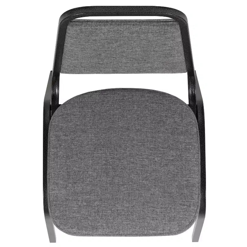 Silla de banquete apilable con respaldo trapezoidal y asiento de 6.35 cm de grosor