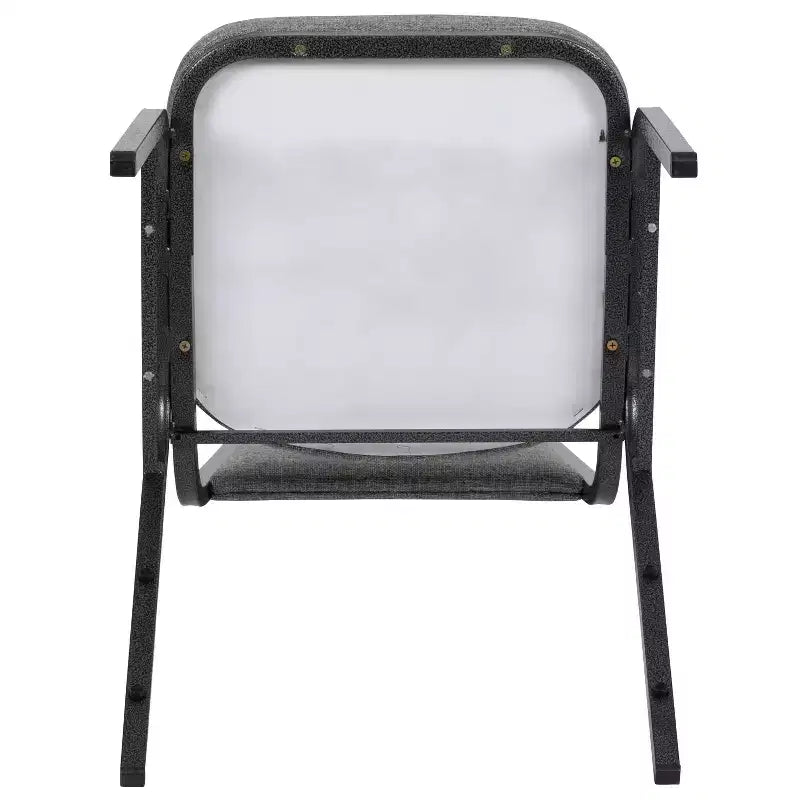 Silla de banquete apilable con respaldo trapezoidal y asiento de 6.35 cm de grosor