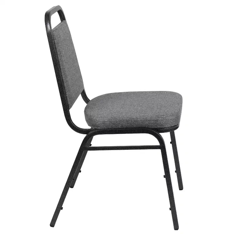 Silla de banquete apilable con respaldo trapezoidal y asiento de 6.35 cm de grosor