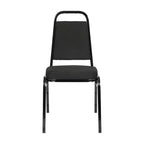 Silla de banquete apilable con respaldo trapezoidal y asiento de 6.35 cm de grosor