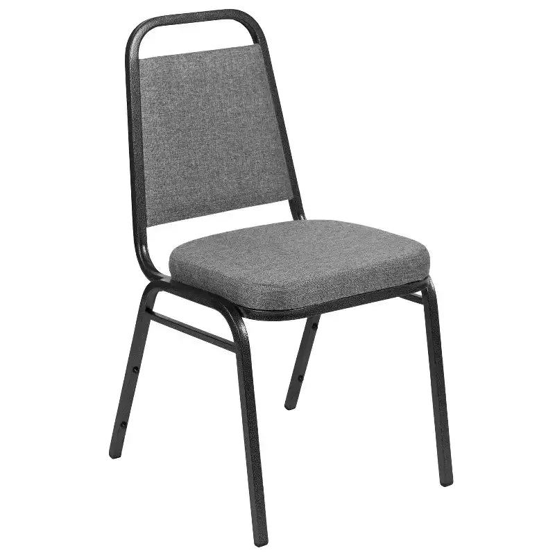 Silla de banquete apilable con respaldo trapezoidal y asiento de 6.35 cm de grosor