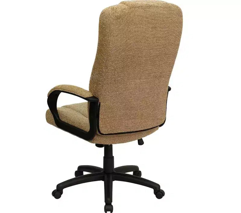 Silla de oficina ejecutiva giratoria de tela con respaldo alto y reposabrazos