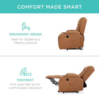 Sillón Reclinable Eléctrico con Masaje, Puerto USB, Calefacción y Portavasos