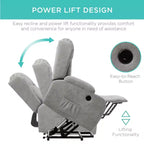 Sillón Reclinable Eléctrico con Masaje, Puerto USB, Calefacción y Portavasos