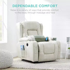 Sillón Reclinable Eléctrico con Masaje, Puerto USB, Calefacción y Portavasos