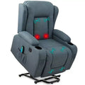 Best Choice Products Electric Power Lift Recliner Massage Chair Furniture w/ USB Port, Heat, Cupholders