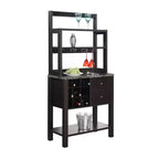 Mesa de Bar Newport con 2 Cajones, Botellero y Estantes
