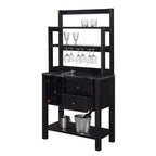 Mesa de Bar Newport con 2 Cajones, Botellero y Estantes