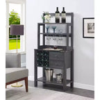 Mesa de Bar Newport con 2 Cajones, Botellero y Estantes