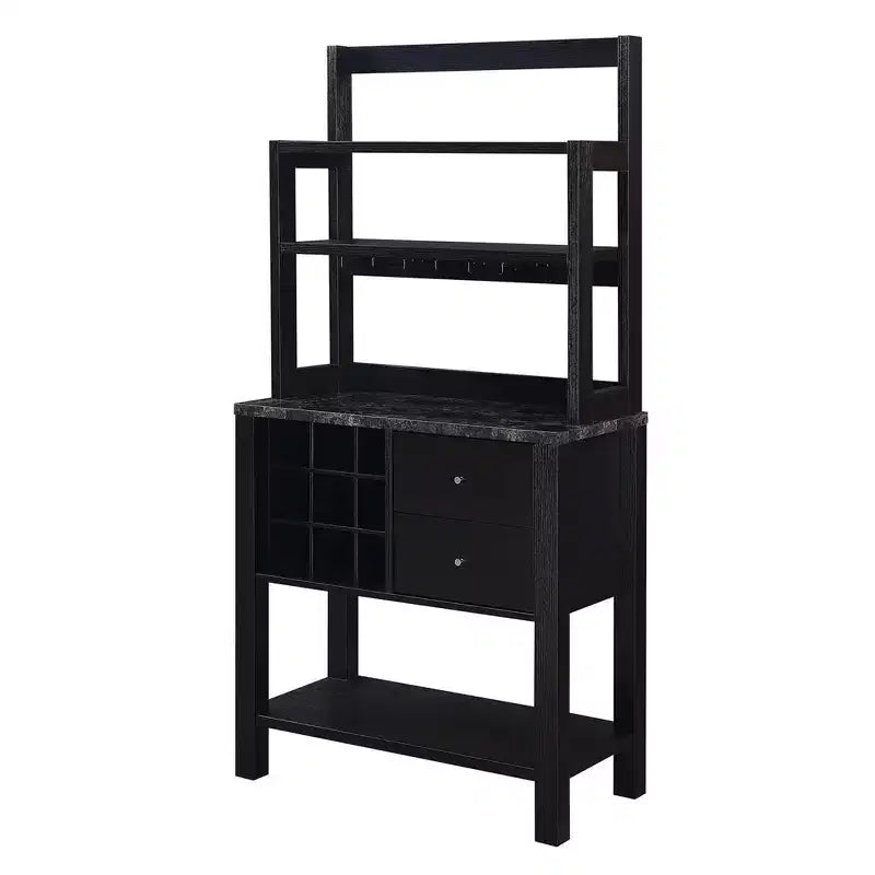 Newport 2 Drawer Serving Bar with Wine Rack and Shelves - Breighton Home