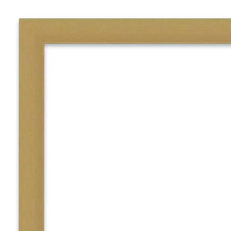 Espejo de pared de baño enmarcado de Grace Narrow con acabado cepillado, color dorado