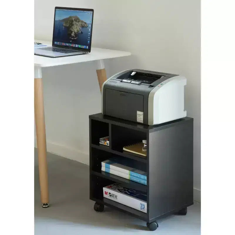 Soporte para impresora de oficina de madera con ruedas