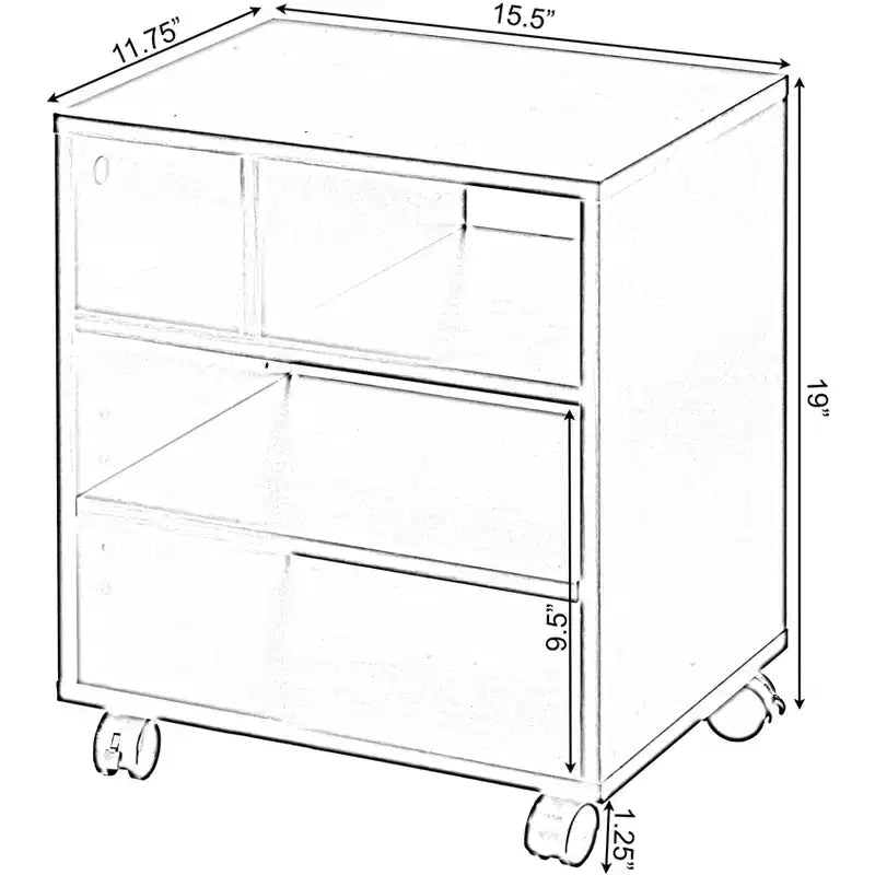 Soporte para impresora de oficina de madera con ruedas