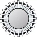 Northlight 25.5 Black Sunburst Round Wall Mounted Mirror