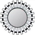 Northlight 25.5 Black Sunburst Round Wall Mounted Mirror