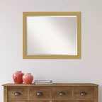 Espejo de pared Grace cepillado con marco para tocador de baño, dorado