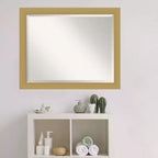 Espejo de pared Grace cepillado con marco para tocador de baño, dorado