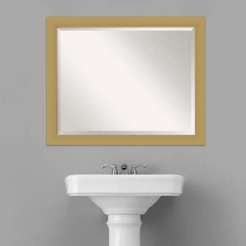 Espejo de pared Grace cepillado con marco para tocador de baño, dorado
