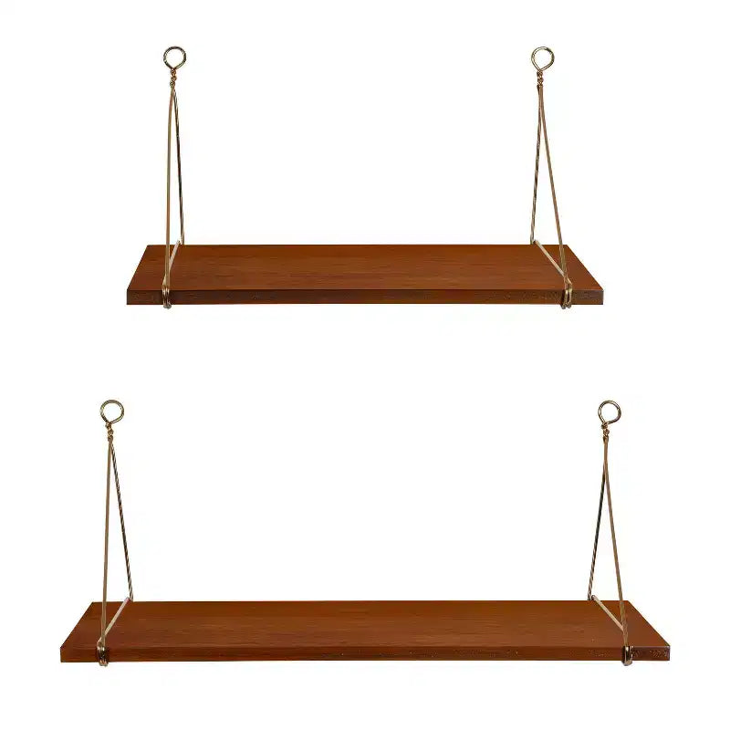 Estantes de pared Vista de madera y metal de 2 piezas
