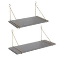 2pc Vista Wood and Metal Wall Shelves - Kate & Laurel All Things Decor