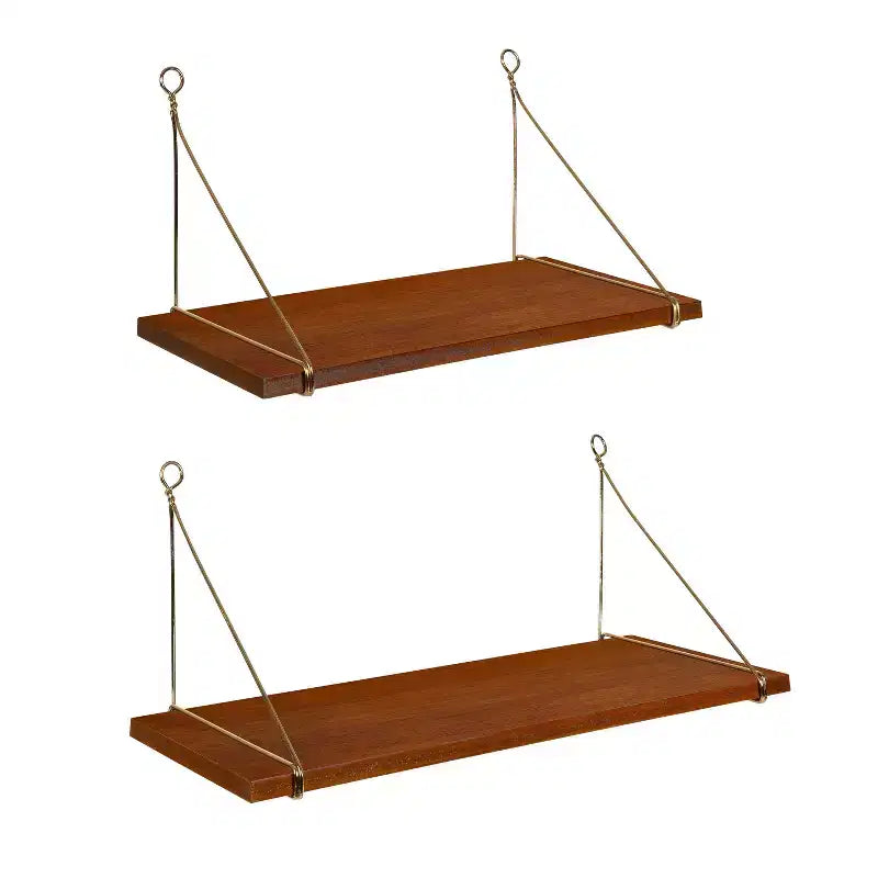 Estantes de pared Vista de madera y metal de 2 piezas