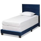 Tamira Glam Velvet Fabric Upholstered Panel Bed - Baxton Studio